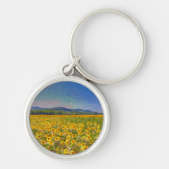 Llavero Arte de sueños de girasol (Frente)