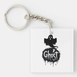 Llavero Arte de texto que gotea de terror oscuro - Fantasm