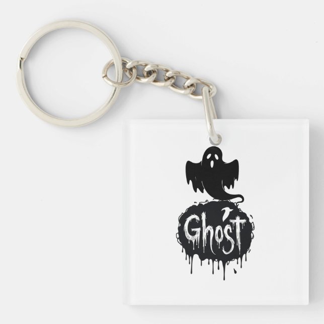 Llavero Arte de texto que gotea de terror oscuro - Fantasm (Frente)