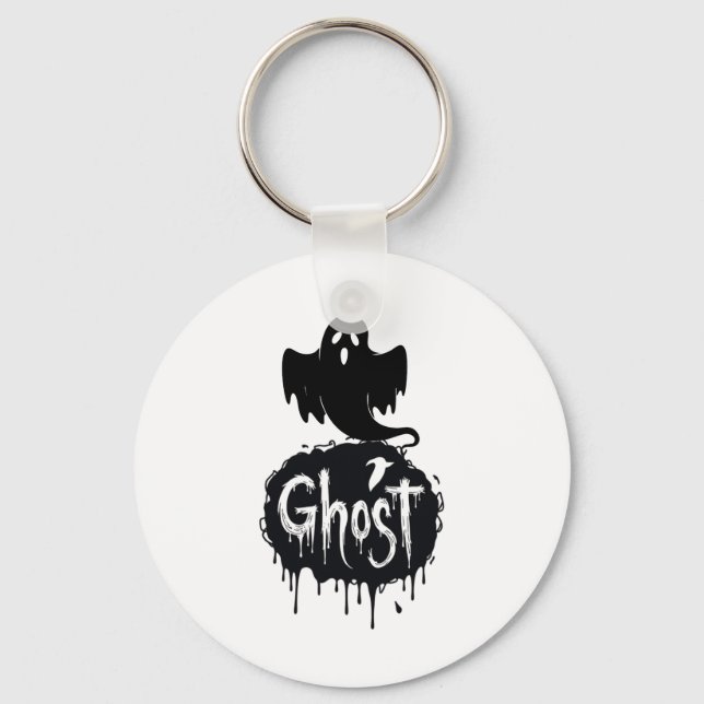 Llavero Arte de texto que gotea - Horror oscuro de fantasm (Anverso)