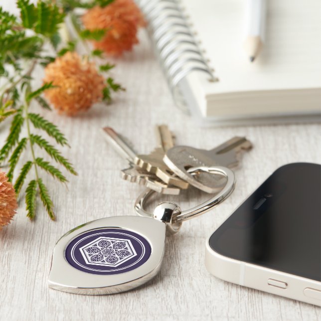Llavero Arte de tracería turco otomano azul oriental (Lateral)