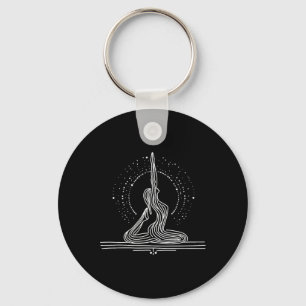 Llavero Arte de una línea de Yoga Flow