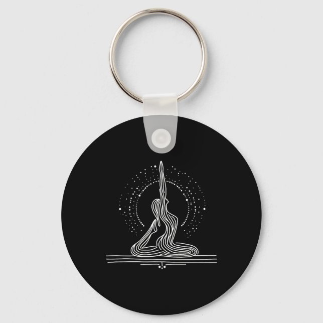 Llavero Arte de una línea de Yoga Flow (Anverso)