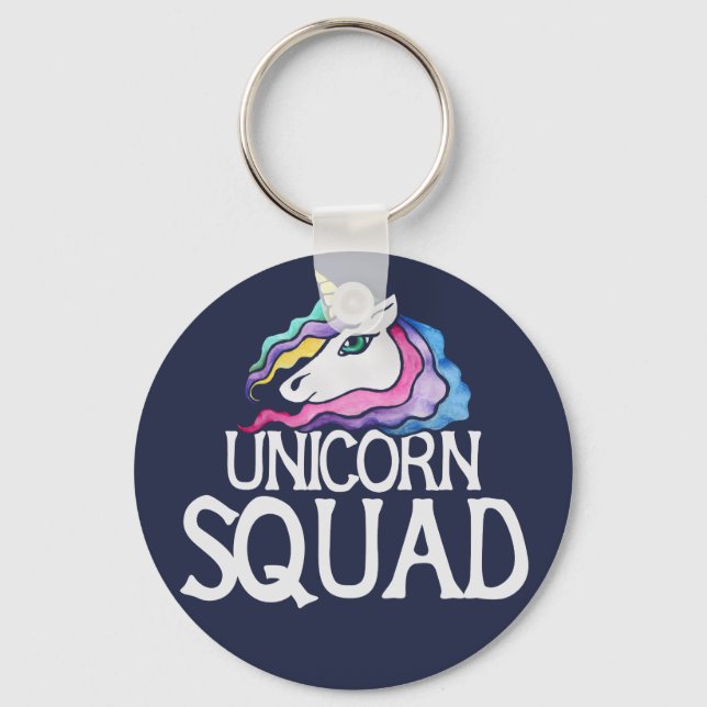 Llavero Arte de Unicornio Squad Cute retro arco iris (Anverso)