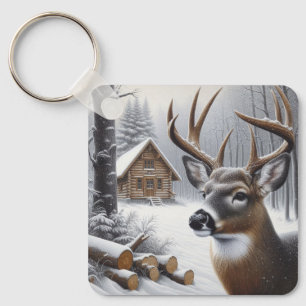 Llavero Arte de venado/buck de invierno