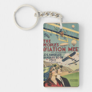 Llavero Arte de viaje del espectáculo aéreo retro 1912 de
