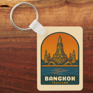 Llavero Arte de viaje vintage Bangkok Tailandia Gráfico re