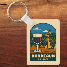 Arte de viaje vintage Burdeos Francia viñedo retro