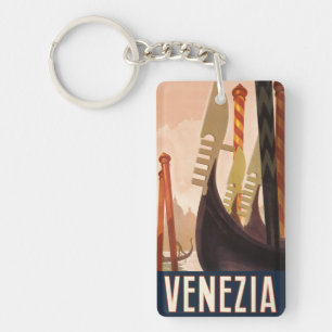 Llavero Arte de viaje vintage Venezia Italia Venecia góndo