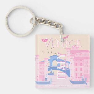 Llavero Arte de viajes de Venecia, Italia, arte de viajes,