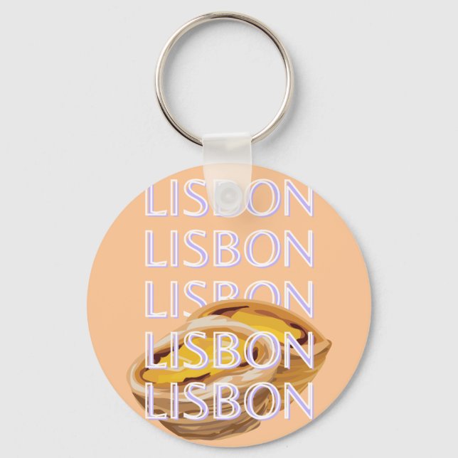 Llavero Arte de viajes en Lisboa, Naranja, Portugal Viajes (Anverso)