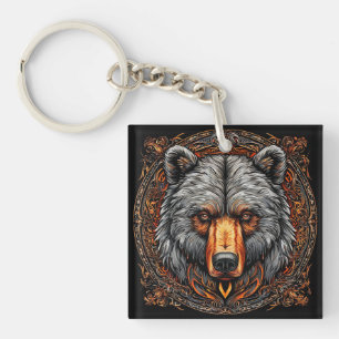 Llavero 🐻✨ Arte de Vida Silvestre del Oso Pardo 🌲🔑