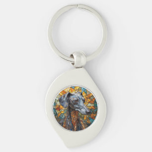 Llavero Arte de vidrio emplomado de galgo italiano