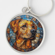 Arte de vidrio emplomado de Golden Retriever