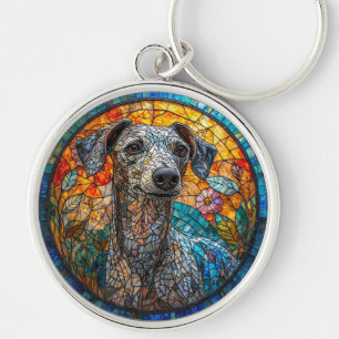 Llavero Arte de vidrio tintado de galgo italiano