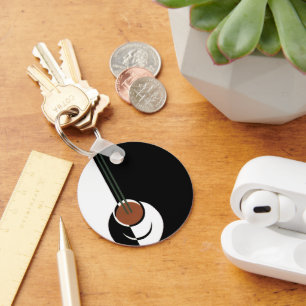Llavero Arte Deco Antiguo, Taza de Café con Vapor