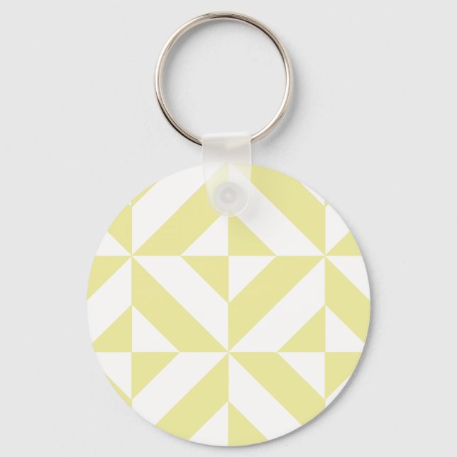 Llavero Arte Deco Geométrico Amarillo Suave (Anverso)