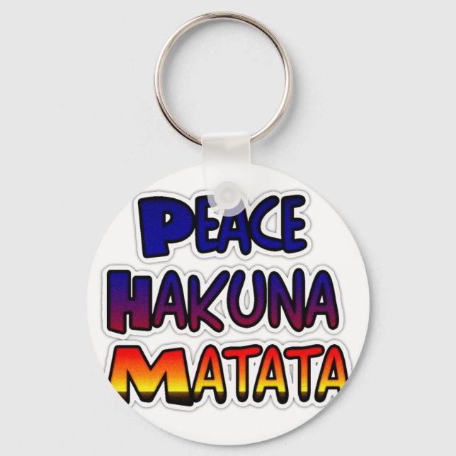 Llavero Arte degradado de Peace Hakuna Matata (Anverso)
