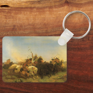 Llavero Arte del antiguo oeste americano, Caza de Búfalos