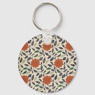 Llavero Arte del estampado de flores de China del vintage