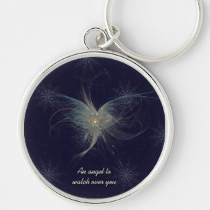 Llavero Arte del fractal del ángel del invierno