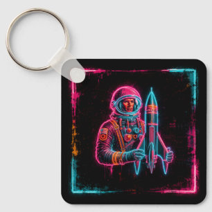 Llavero Arte del hombre cohete astronauta