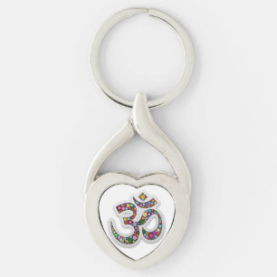 Llavero Arte del símbolo floral Namaste