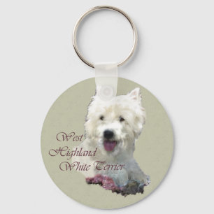 Llavero Arte del territorio blanco de West Highland