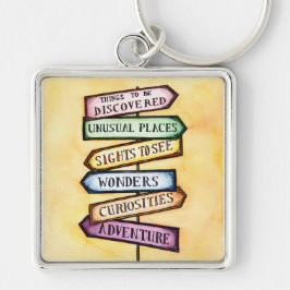 Llavero Arte del viaje de la placa de calle de la aventura