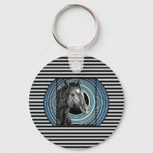 Llavero Arte dibujado a mano de caballo