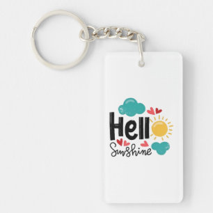 Llavero Arte dibujado a mano - Hola Sunshine Text