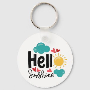 Llavero Arte dibujado a mano - Hola Sunshine Text