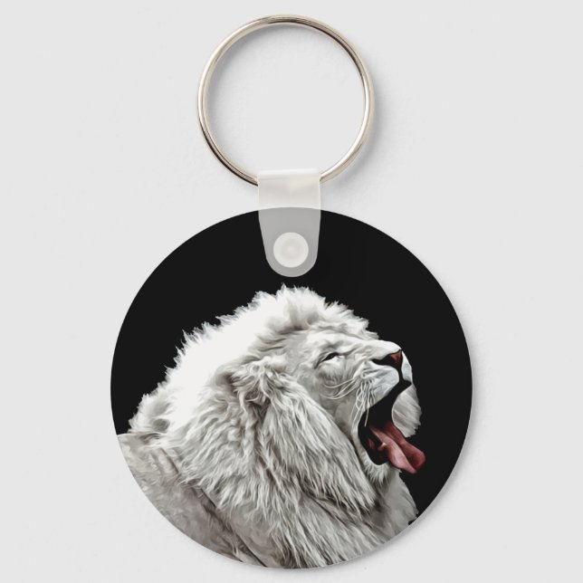 Llavero Arte digital de animales de la jungla de leones bl (Anverso)