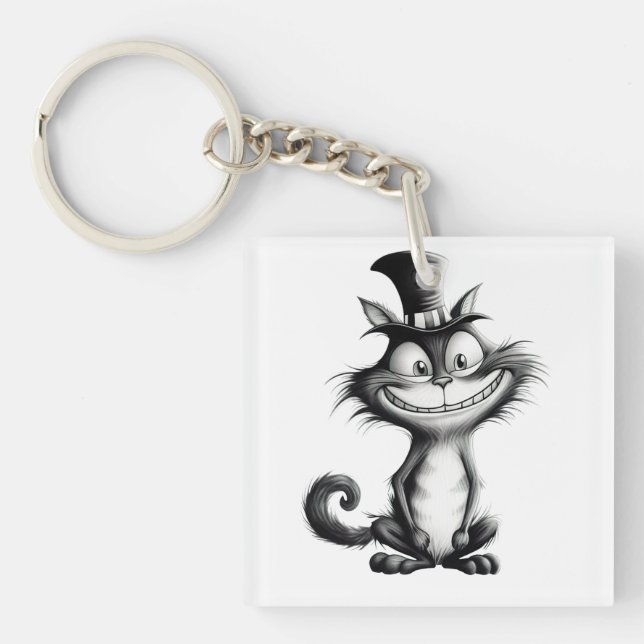 Llavero Arte digital del gato #8 de Halloween (Frente)