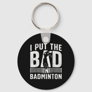 Llavero Arte Divertido de Bádminton para Hombres Mujeres D