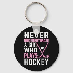 Llavero Arte divertido de hockey para chicas mujeres que j