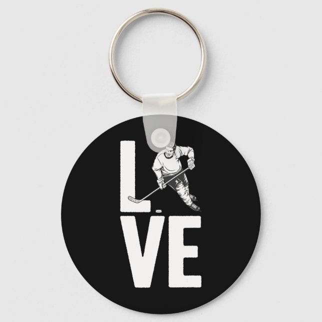 Llavero Arte divertido de hockey sobre hielo para hombres  (Anverso)