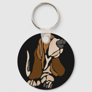 Llavero Arte divertido del perro de Basset Hound