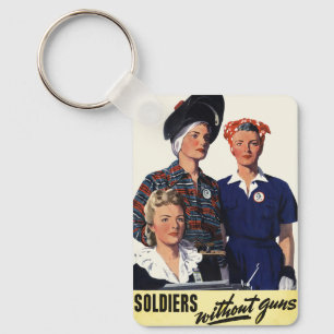 Llavero Arte feminista de soldados de la Segunda Guerra Mu