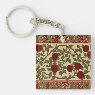 Llavero Arte floral de rosa roja Rosamund vintage de Walte