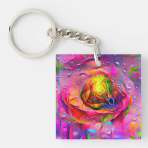 Llavero Arte floral surrealista
