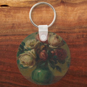 Llavero Arte floral vintage de Renoir con rosas Cottagecor