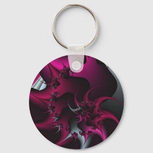 Llavero arte fractal rosa