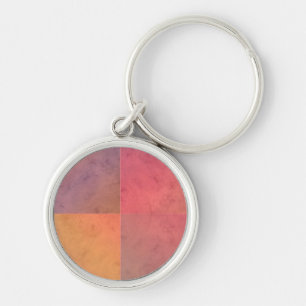 Llavero Arte geométrico acuarela rojo rosa naranja amarill