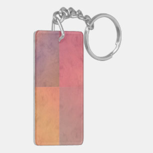 Llavero Arte geométrico acuarela rojo rosa naranja amarill