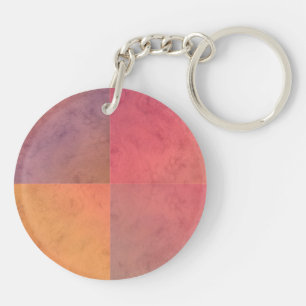Llavero Arte geométrico acuarela rojo rosa naranja amarill
