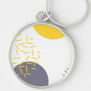 Llavero Arte geométrico amarillo, fresco, moderno y de mod