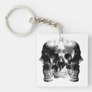 Llavero Arte gótico oscuro del cráneo