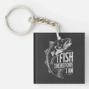 Llavero Arte Gráfico de Cita de Pesca Vintage