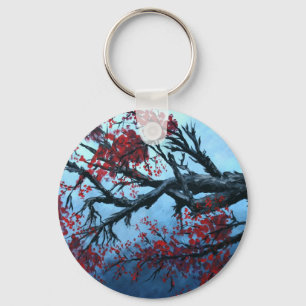 Llavero arte japonés de oriental del árbol de la flor de